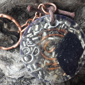 Shungite Om Keyring